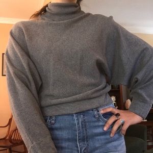 Grey Zara Knit turtleneck sweater